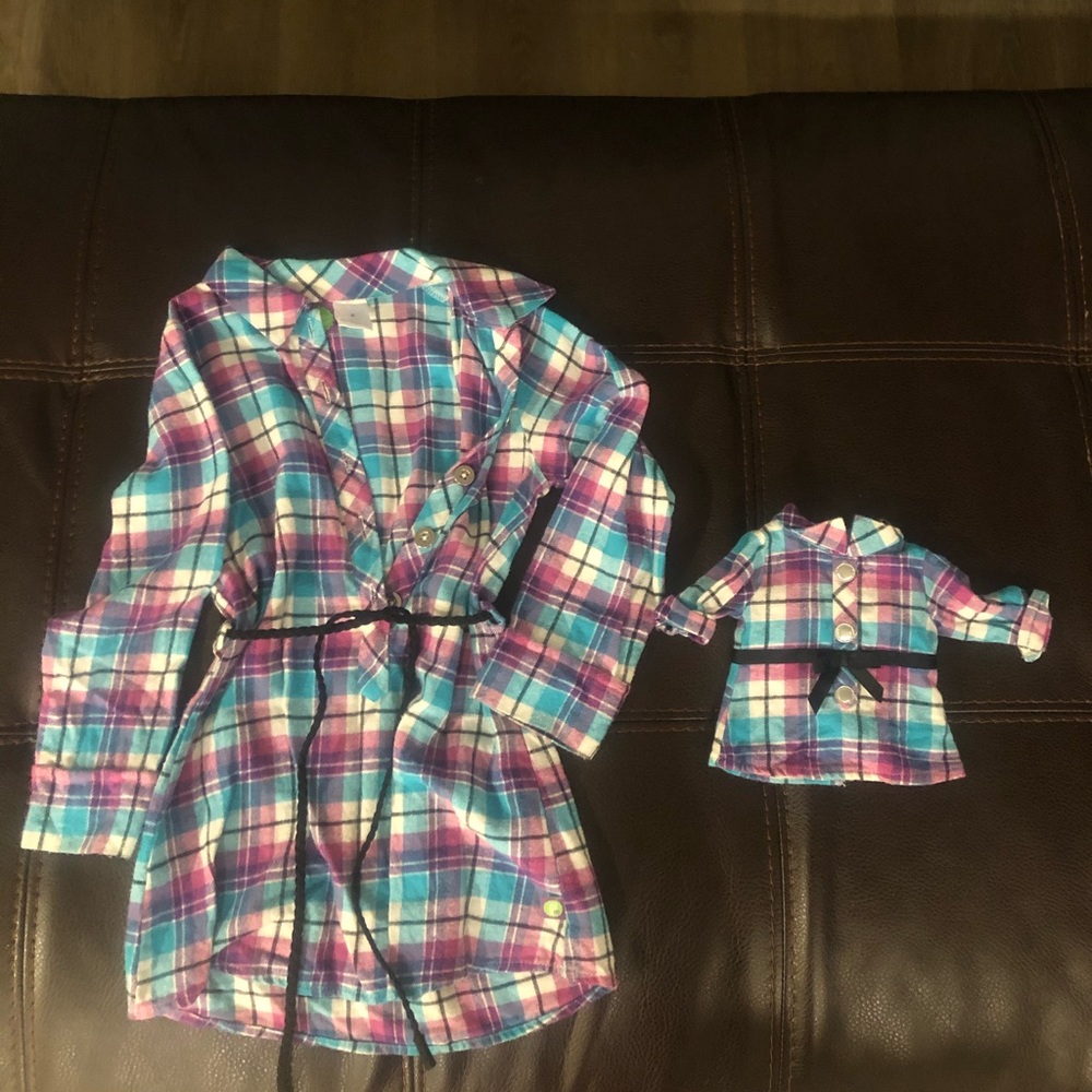 Matching child/doll flannel shirts